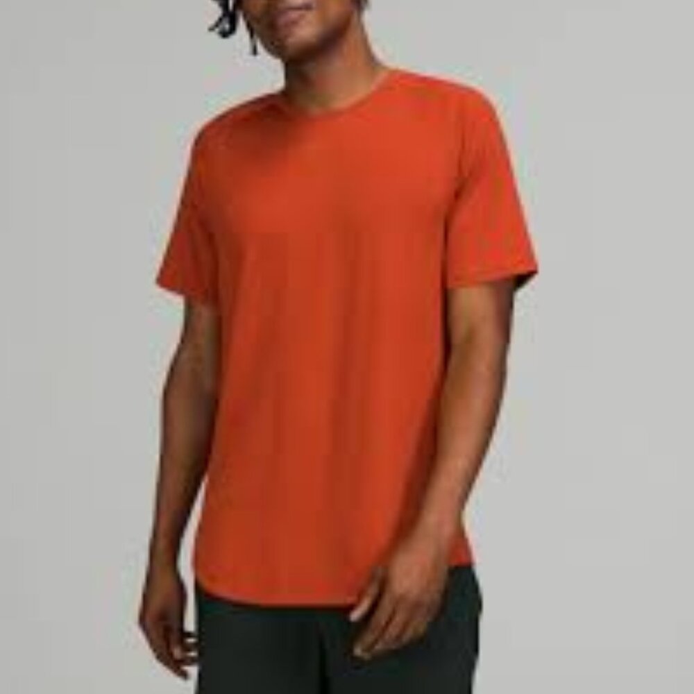 Patagonia Capilene Orange Golf Biking Casual Short Sleeve Pullover Shirt EUC L